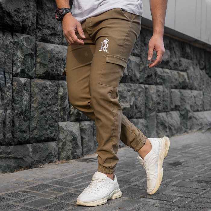 شلوار اسلش خاکی مردانه مدل R15