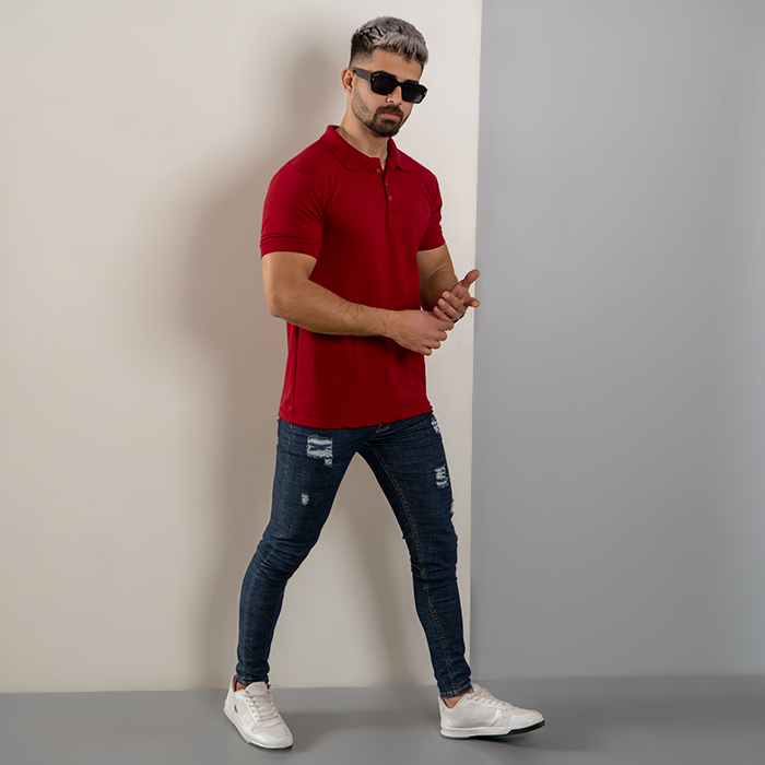 تیشرت مردانه GUCCI زرشکی مدل WALO