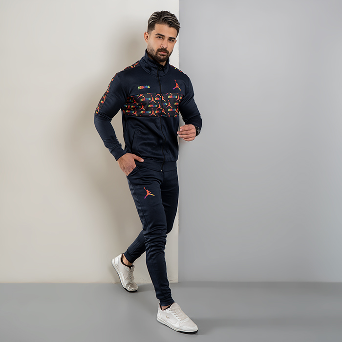 ست سوئیشرت شلوار مردانه سرمه ای مدل Jordan