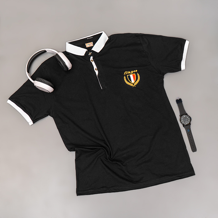 تیشرت مردانه مشکی مدل RIBAN