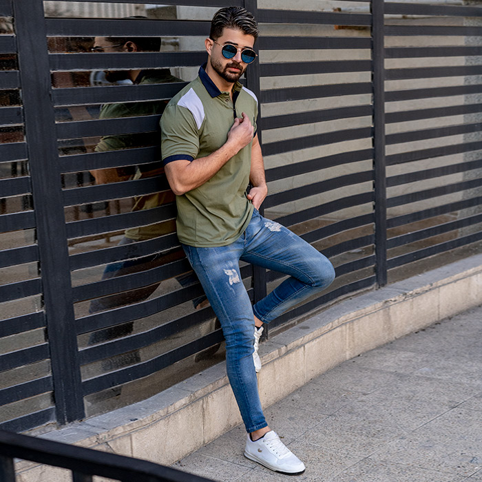 تیشرت Polo سبز مردانه مدل HAKO