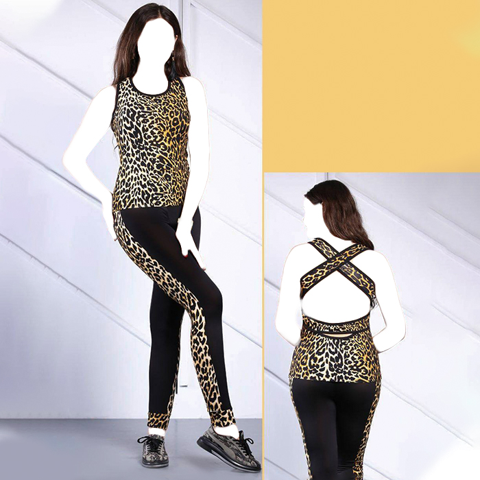 ست زنانه پشت ضربدری طرح پلنگی مدل Mahsa