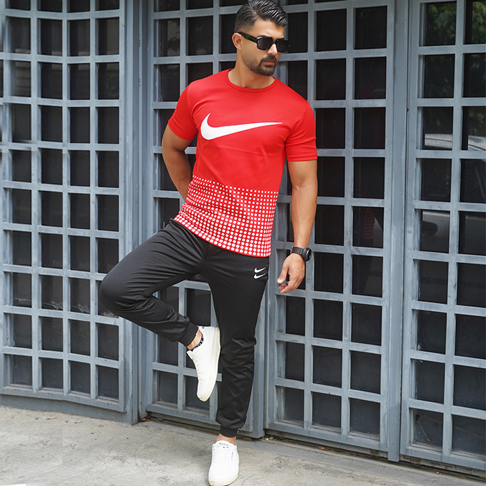ست تیشرت شلوار Nike مردانه قرمز مدل Hesam