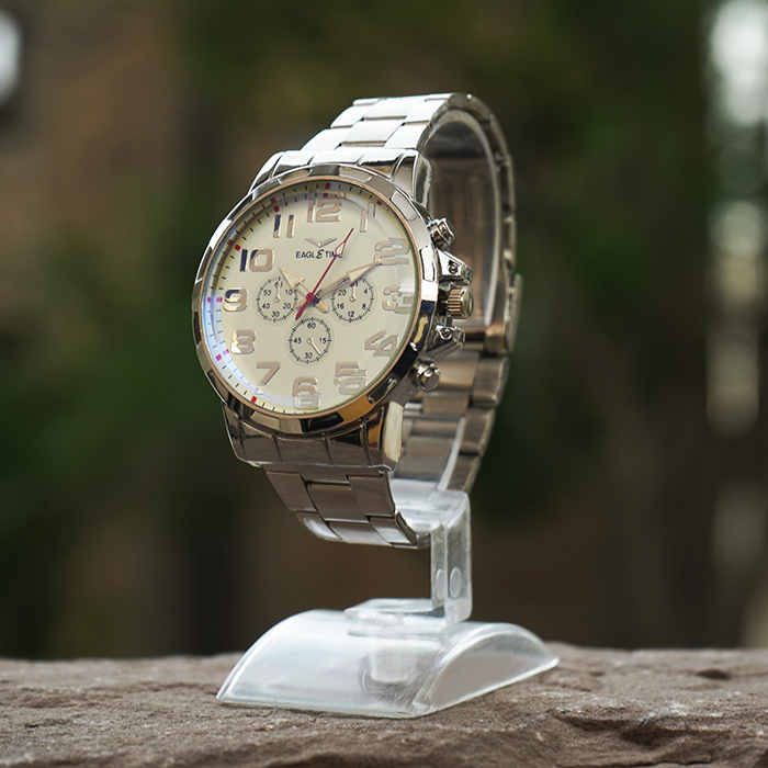 ساعت مچی نقره ای مردانه مدل EAGLETIME