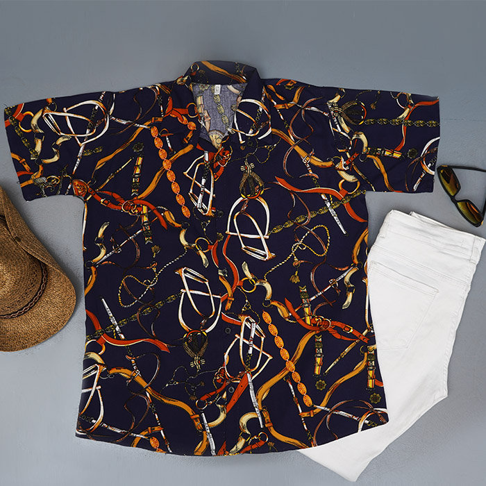 پیراهن هاوایی مردانه مدل ISLAND