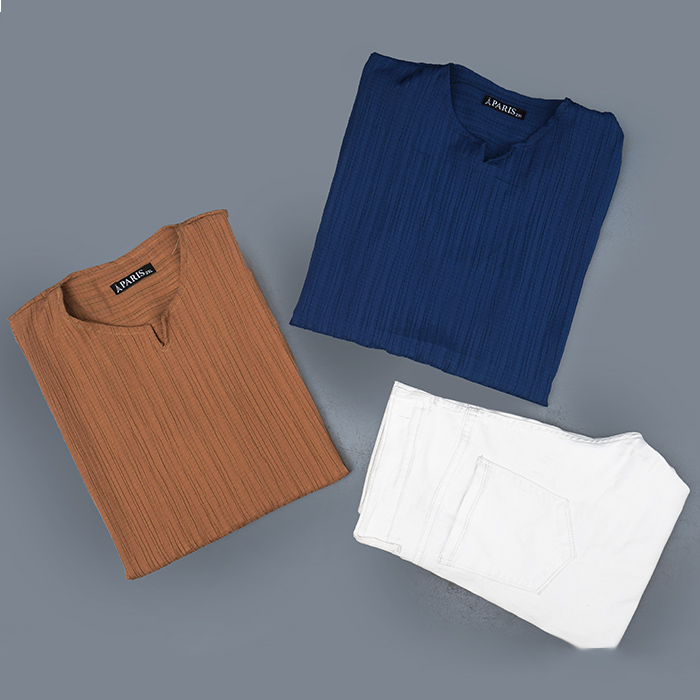 تیشرت مردانه آبی آستین کوتاه مدل Bardia