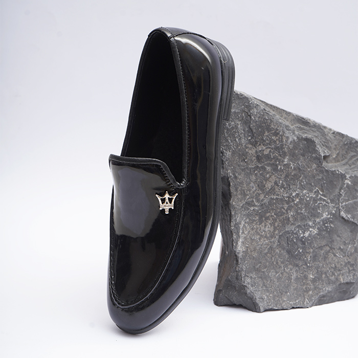 کفش کالج مردانه مشکی ورنی مدل M372