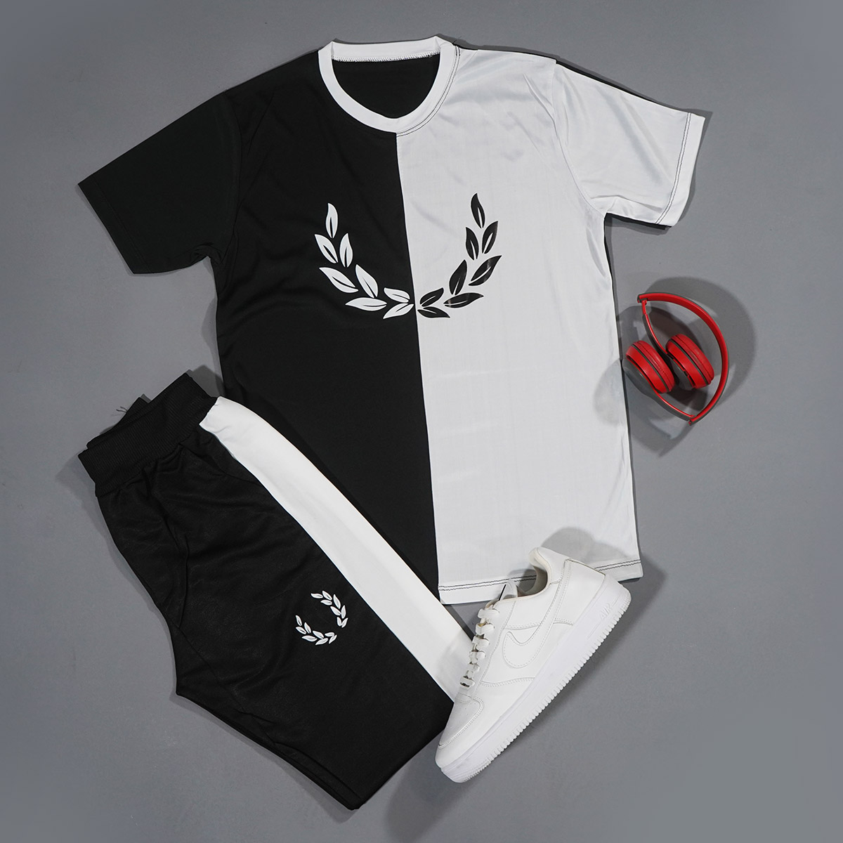 ست تیشرت شلوار طرح برگ مردانه مدل payam