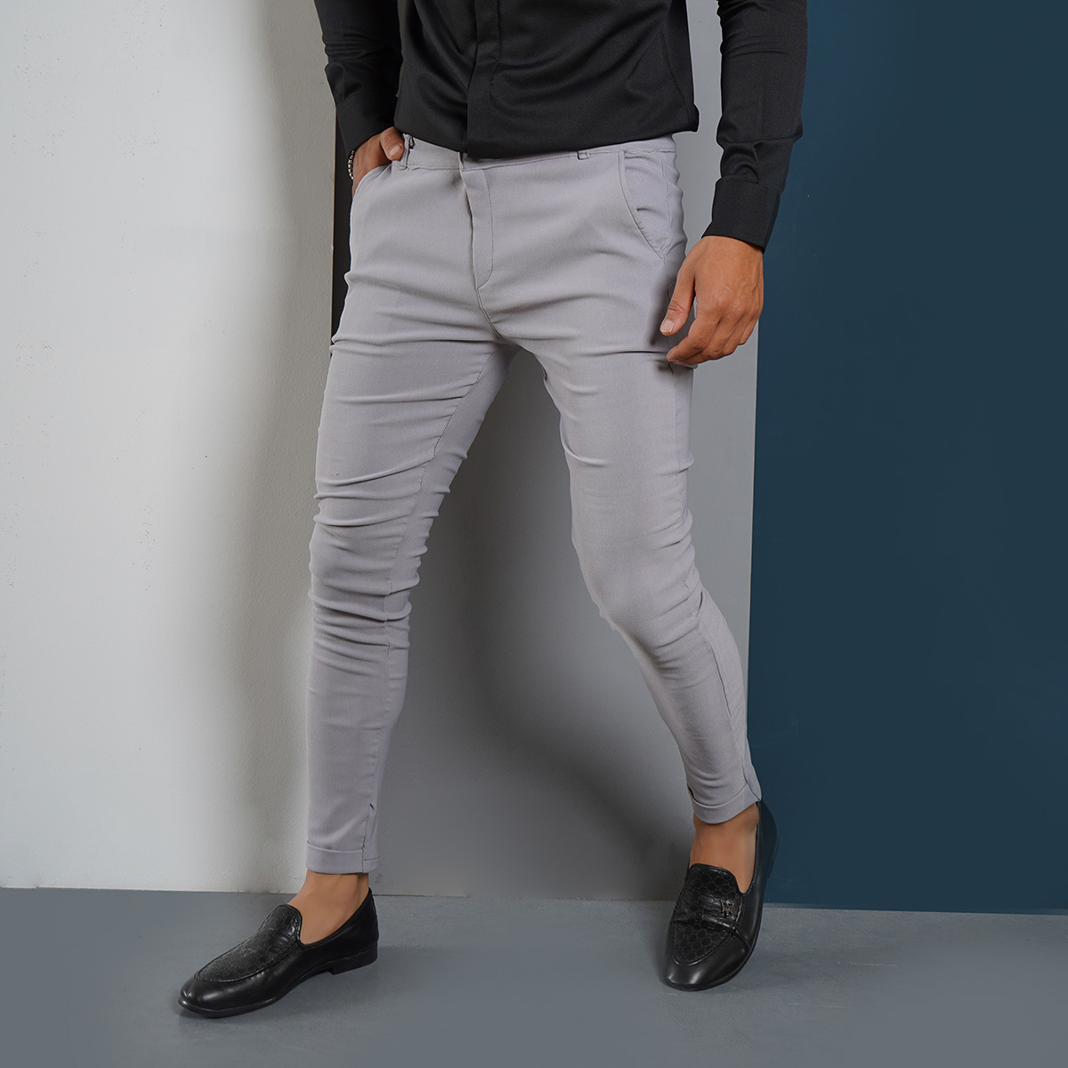 شلوار مردانه طوسی مدل Mobin