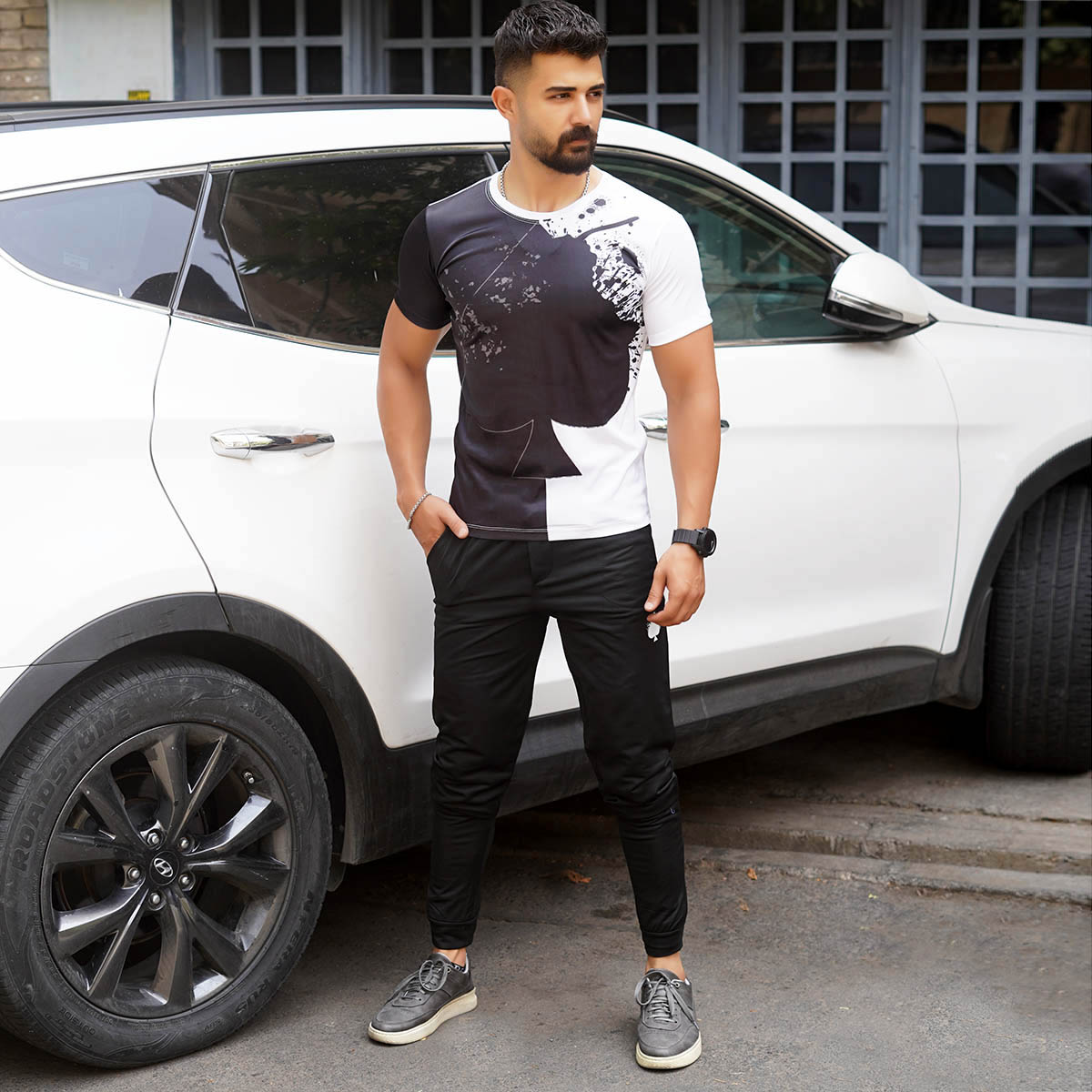 ست تیشرت شلوار مشکی Pik مردانه مدل Araz