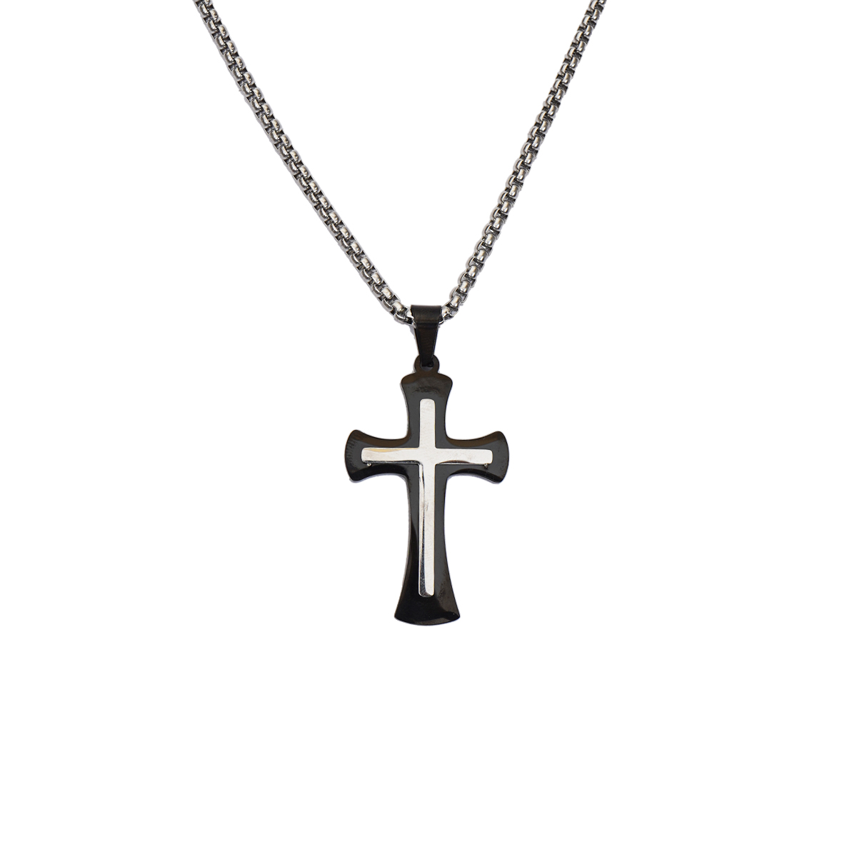 گردنبند نقره ای مدل Salib-S