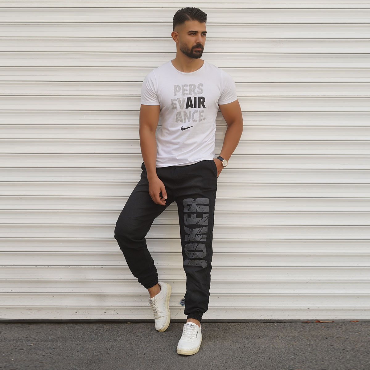 شلوار اسلش مردانه مشکی مدل JOKER