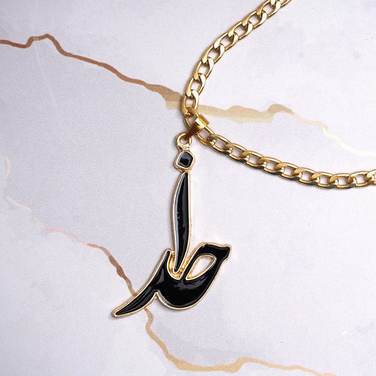 گردنبندطلایی مشکی مدل Khoda