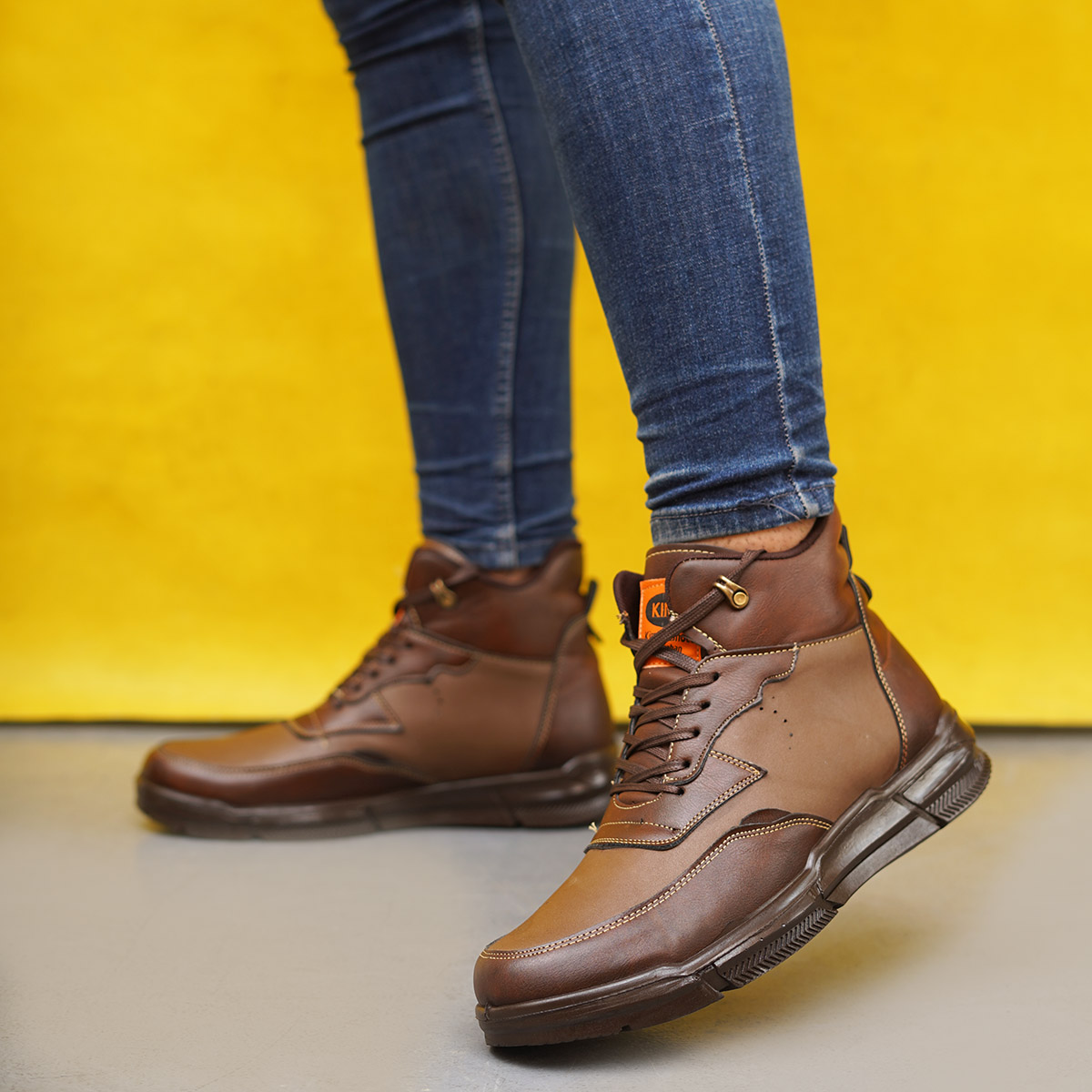 نیم بوت قهوه ای مردانه مدل Parsa-neo