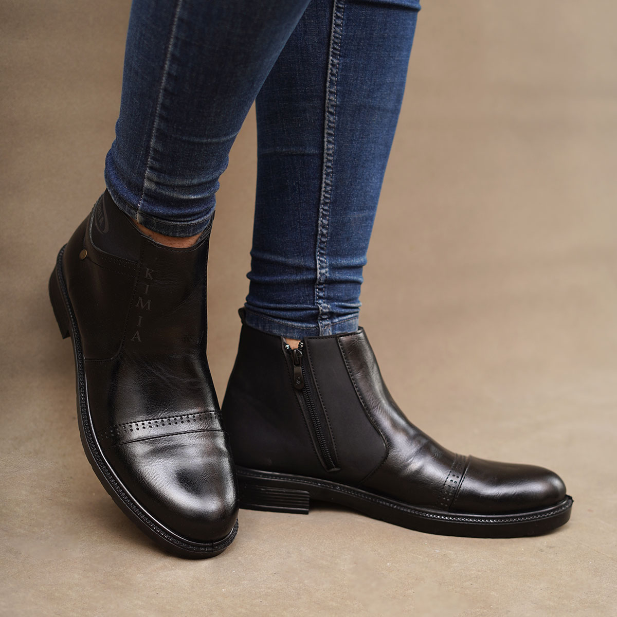 نیم بوت مشکی مردانه مدل Shahin