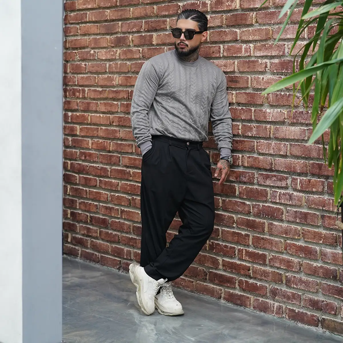 بلوز مردانه طوسی مدل R83