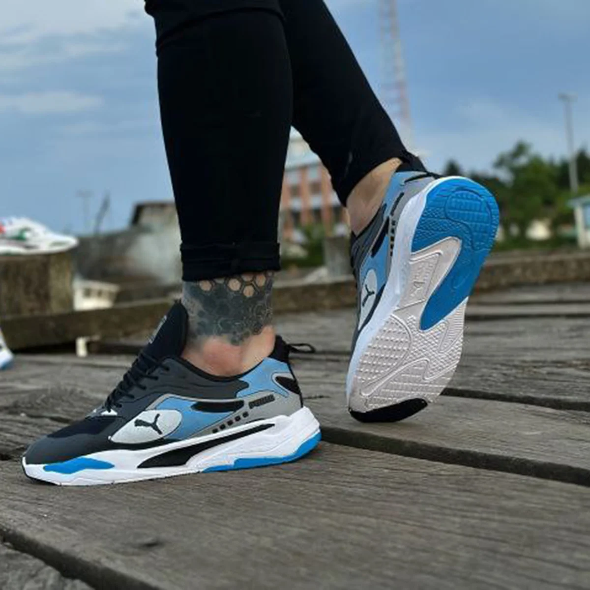 کفش ورزشی مردانه مشکی آبی مدل Pumash