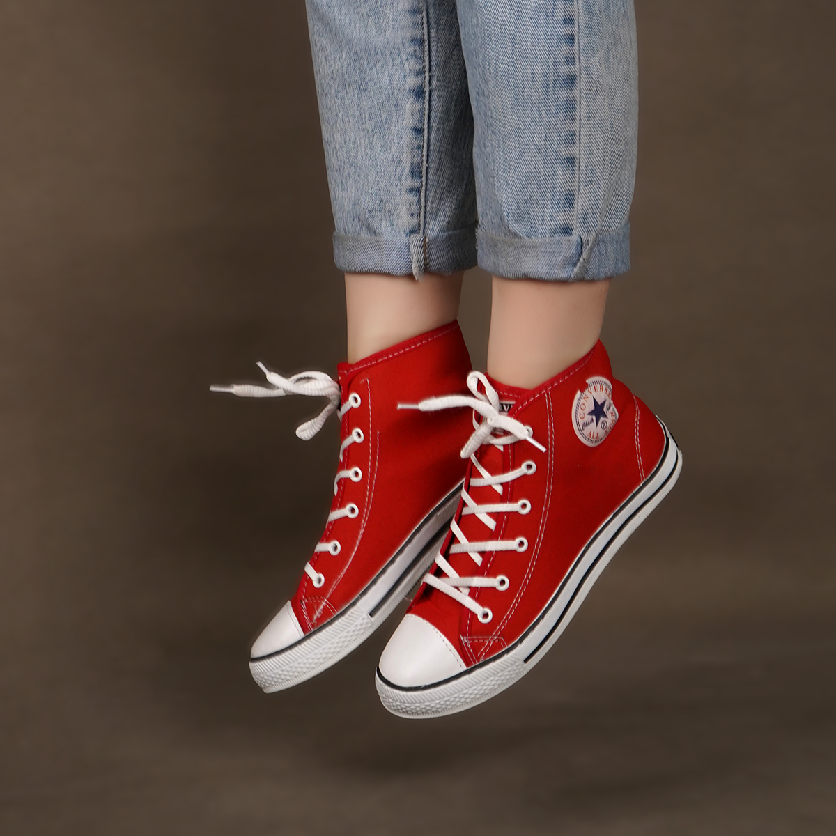 کفش ورزشی ساقدار قرمز All Star زنانه مدلMobina