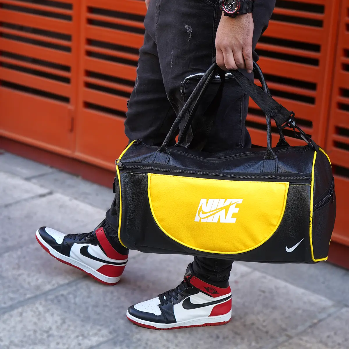 کیف ورزشی Nike مشکی زرد مدل N32