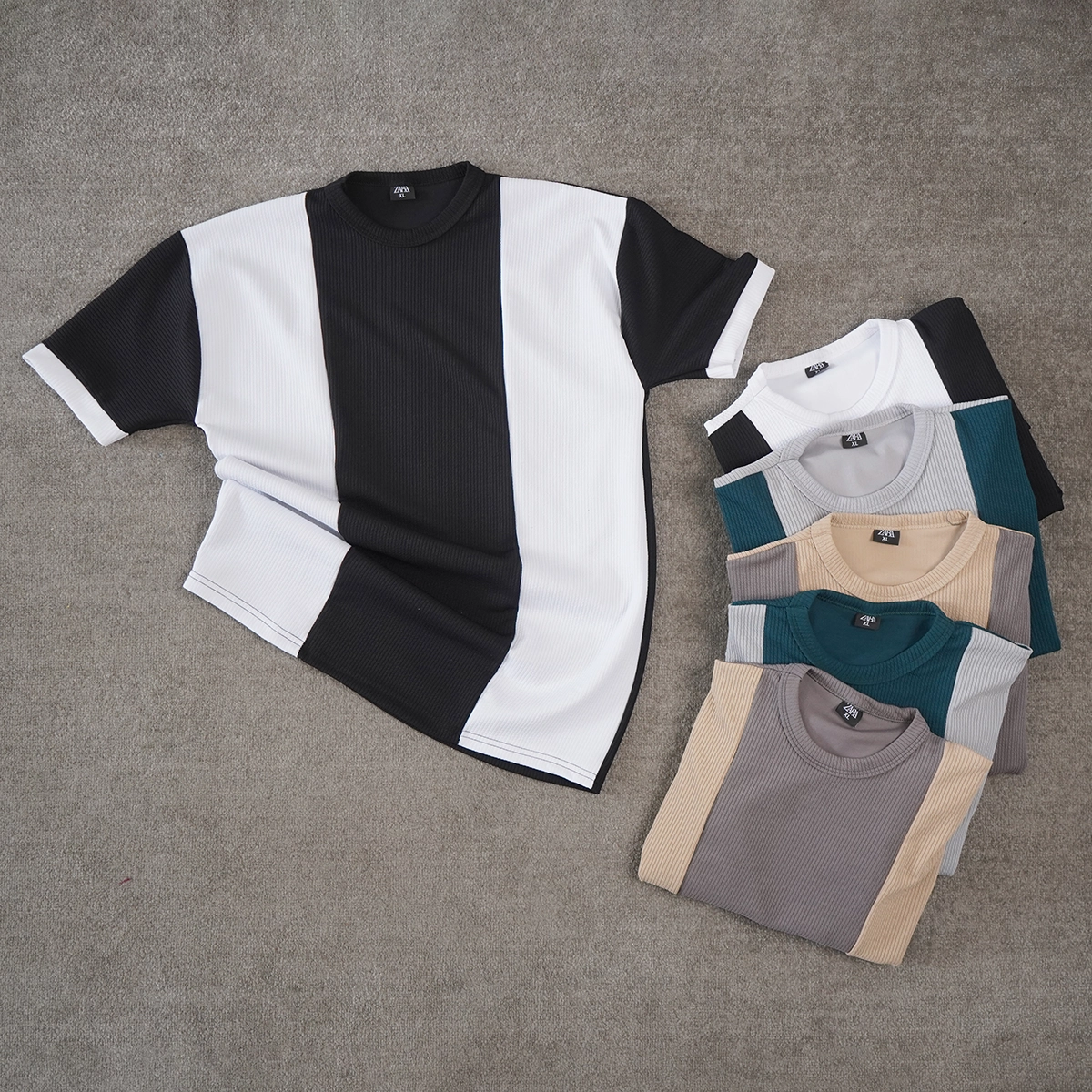 تیشرت مردانه مشکی سفید مدل Kaveh