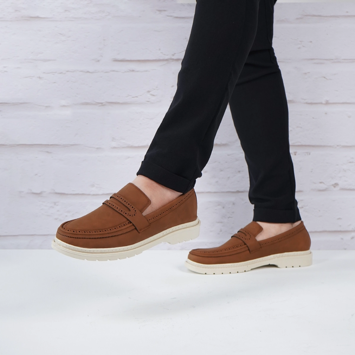 کفش تخت مردانه عسلی مدل Erfan