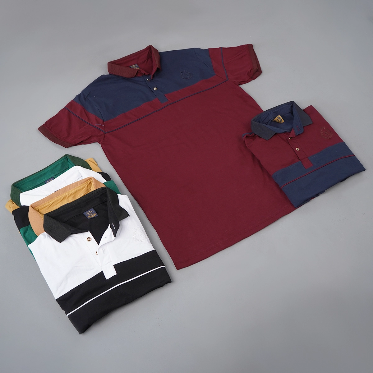 تیشرت مردانه یقه فرنچ سرمه ای مدل Bahman