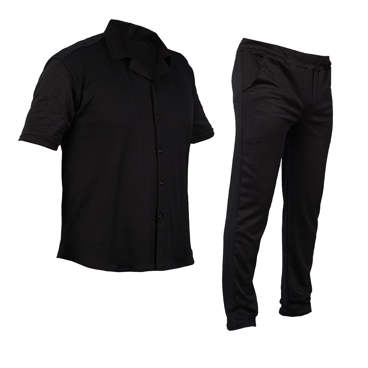 ست پیراهن و شلوار مردانه مشکی مدل Pasha2