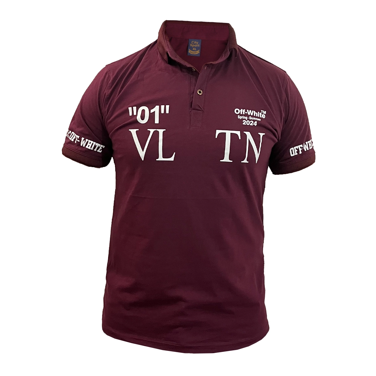 تیشرت مردانه زرشکی مدل 01-LV