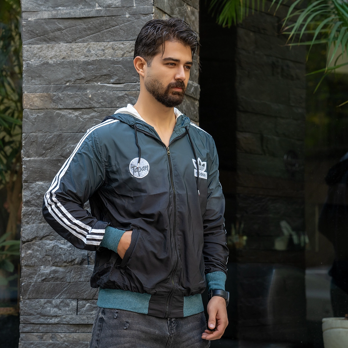 کاپشن آدیداس مردانه سبز مدل Savino