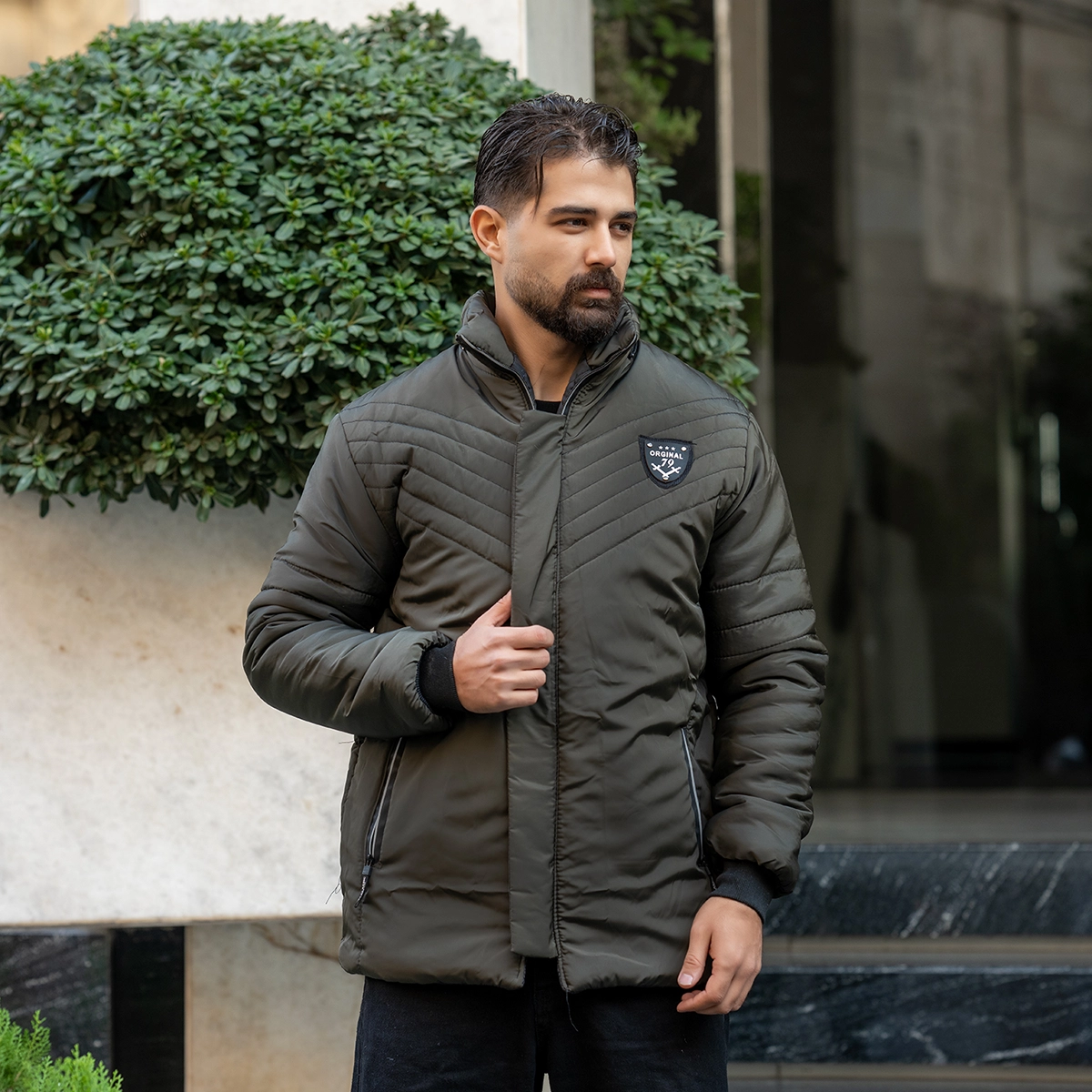 کاپشن سبز مردانه مدل 79