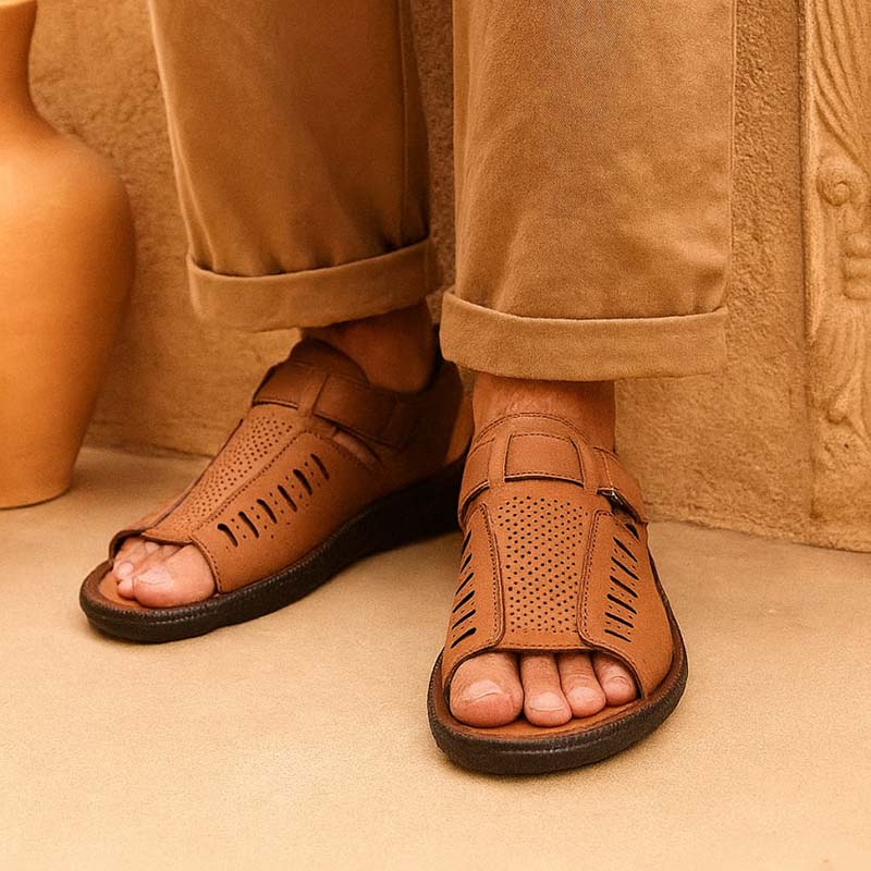 صندل جلوباز مردانه خاکی مدل Sany