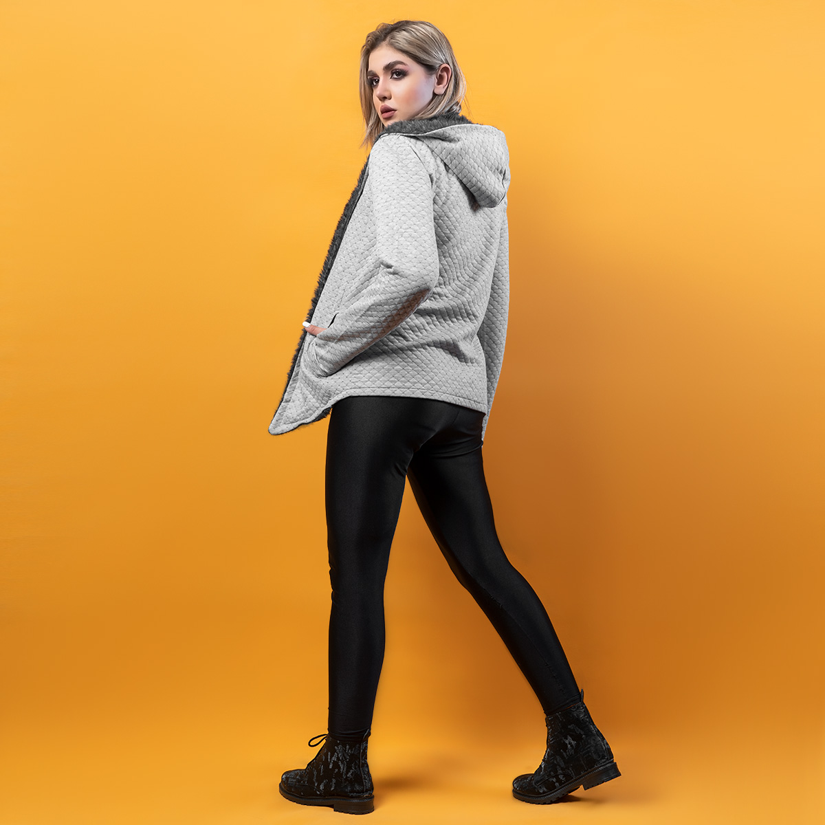 هودی دخترانه طوسی مدل Toran