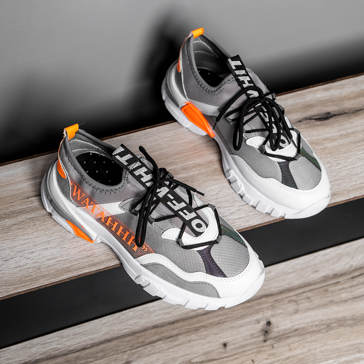 کفش ورزشی OFF WHITE مردانه طوسی مدل Rasit