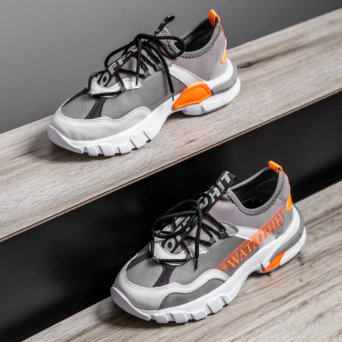 کفش ورزشی OFF WHITE مردانه طوسی مدل Rasit