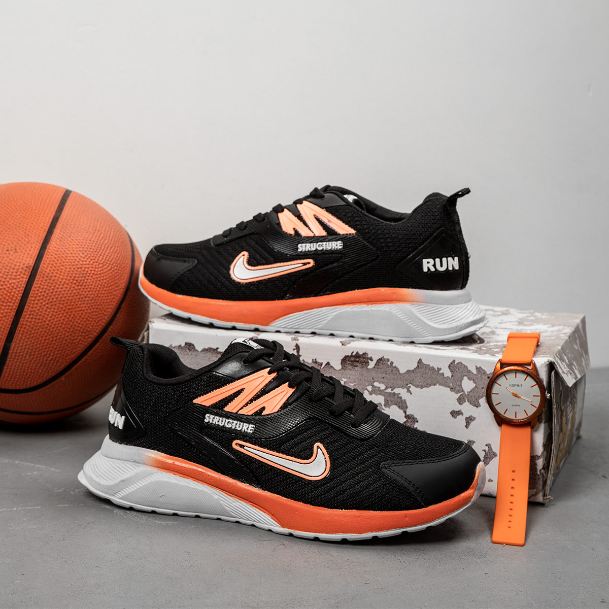 کفش ورزشی Nike Structure مردانه مشکی نارنجی مدلZomit